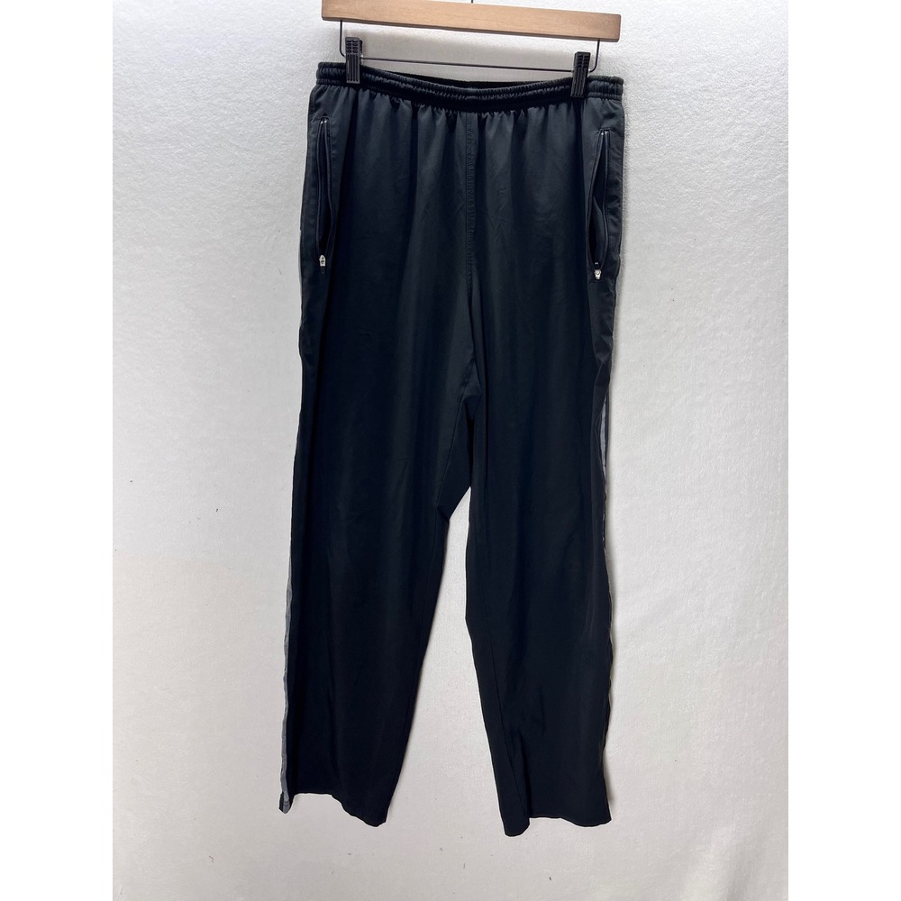 Nike Track Pants Mens M Black Fit Dry Mesh Stripe Zippers joggers 3237